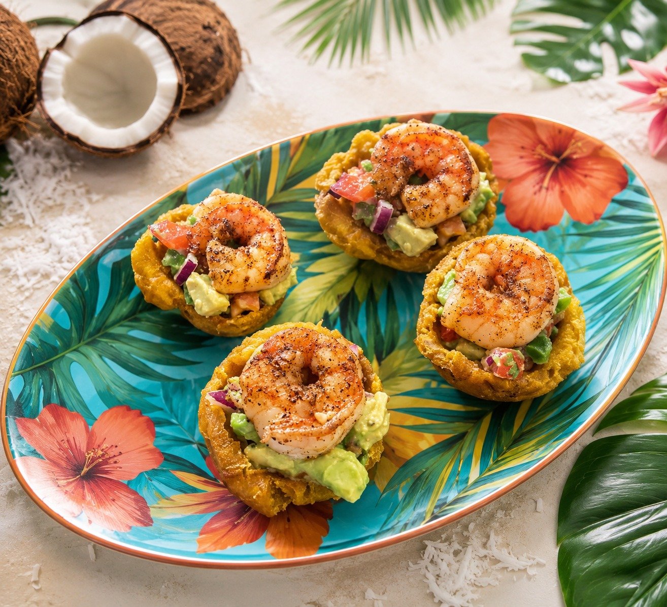 Bananes avec crevettes